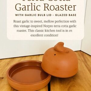 Norpro Terra Cotta Garlic Roaster – Bulb Lid & Glazed Base USED